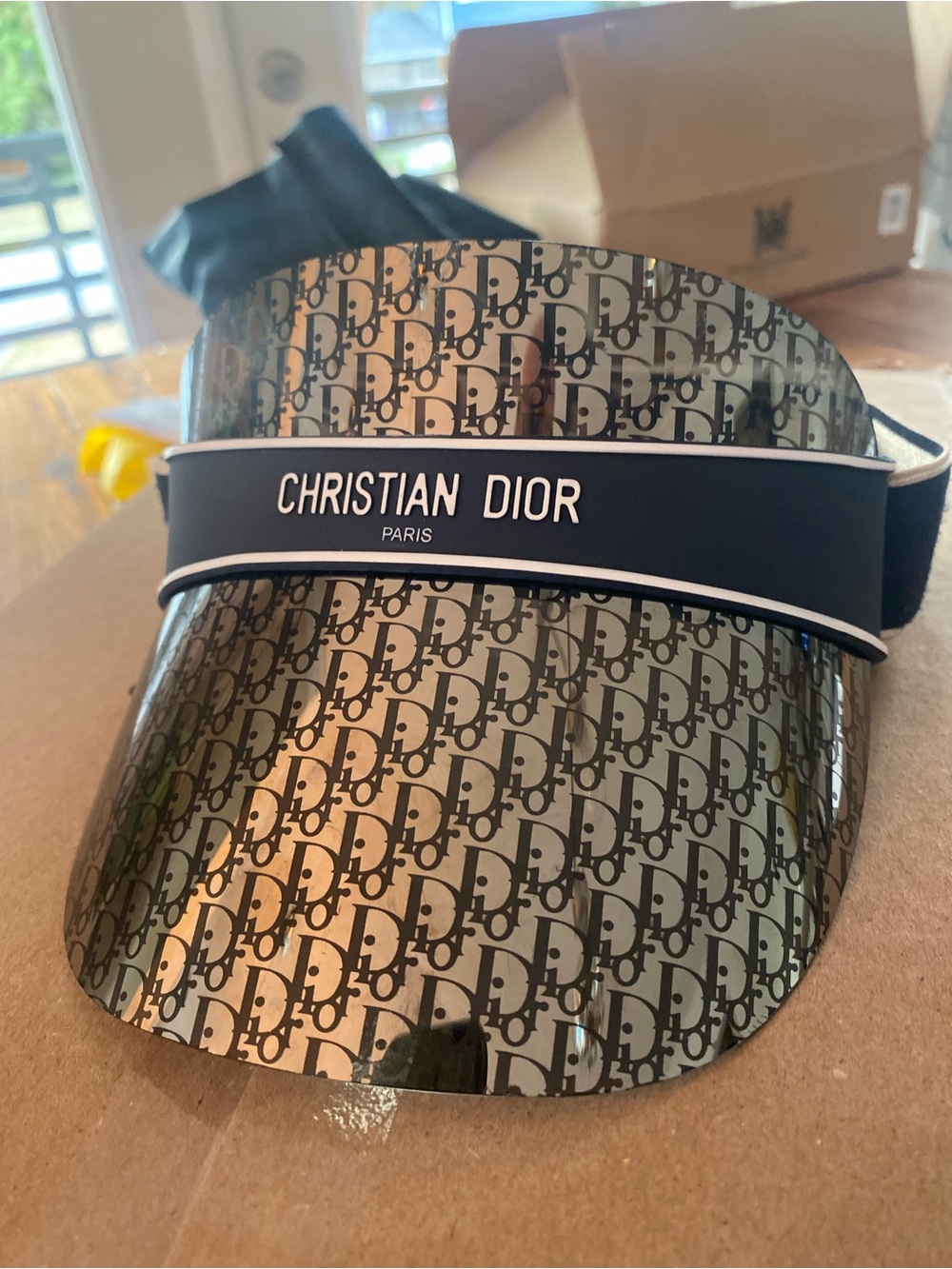 Black Christian Dior Monogram Visor